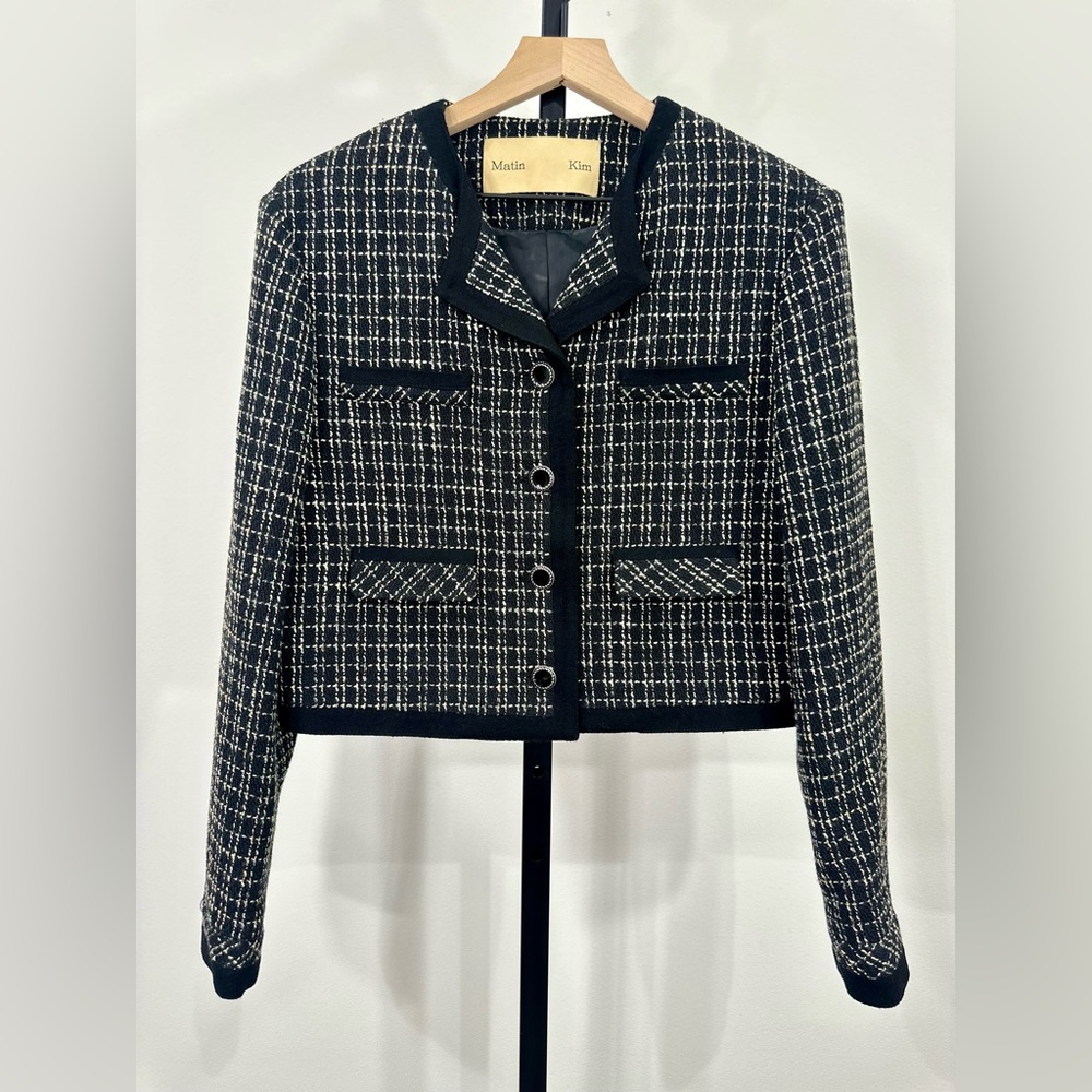 Matin Kim Tweed Cropped Jacket – Size S